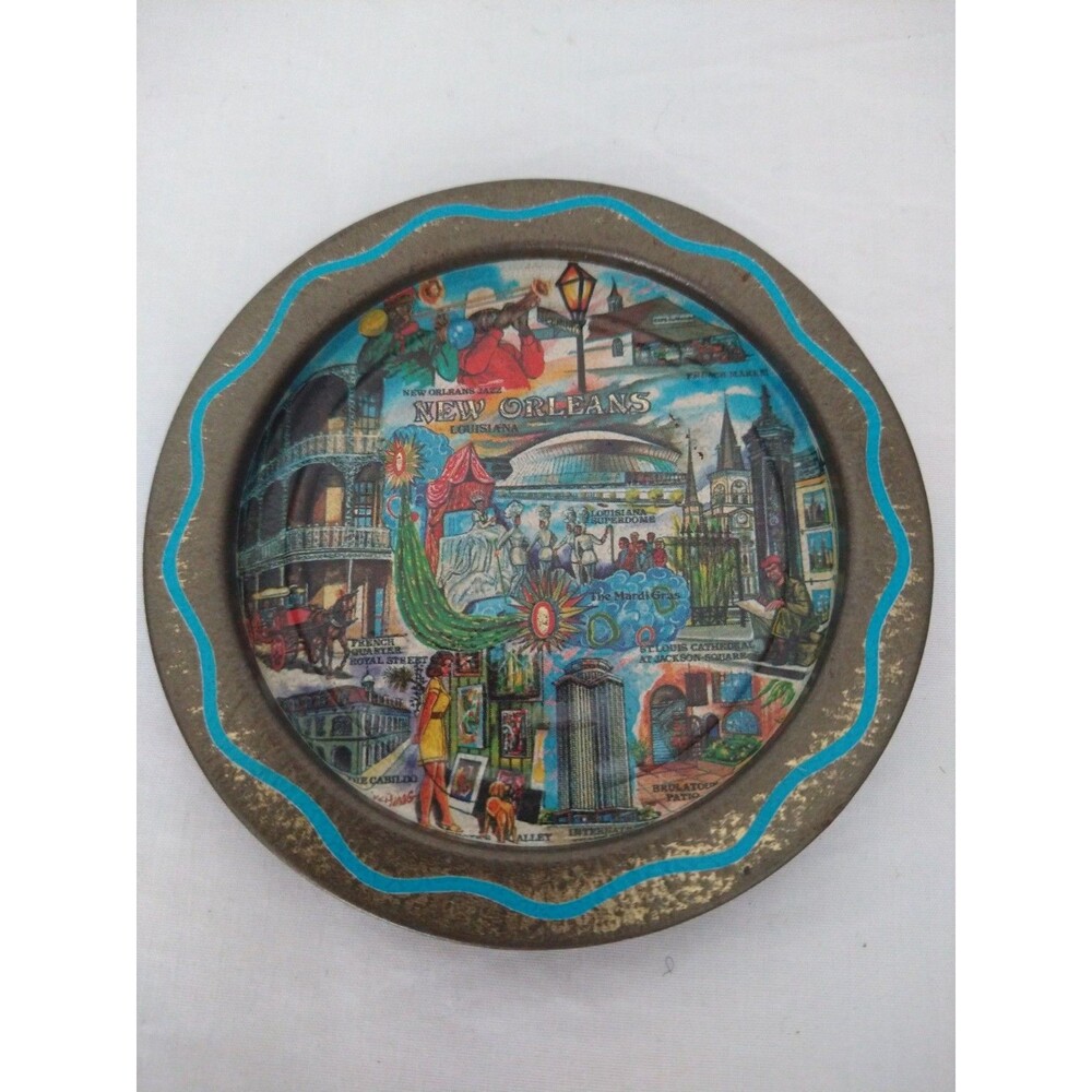 Vintage New Orleans Metal Decorative Coaster 3.5"